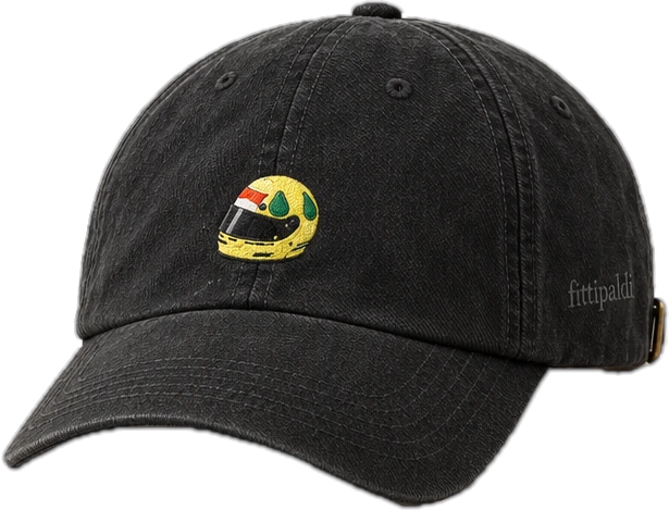 Boné preto com capacete bordado