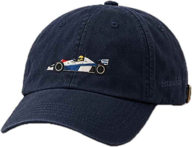 Boné marinho com carro de F1 bordado